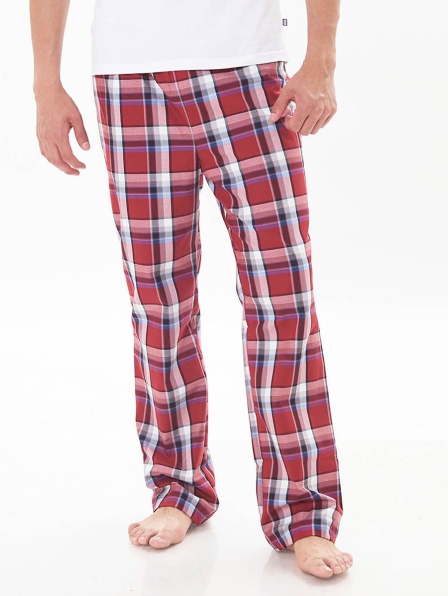 PINTO Pantalon Pijama Clasico Cuadros Multicolor Vino | Pijamas