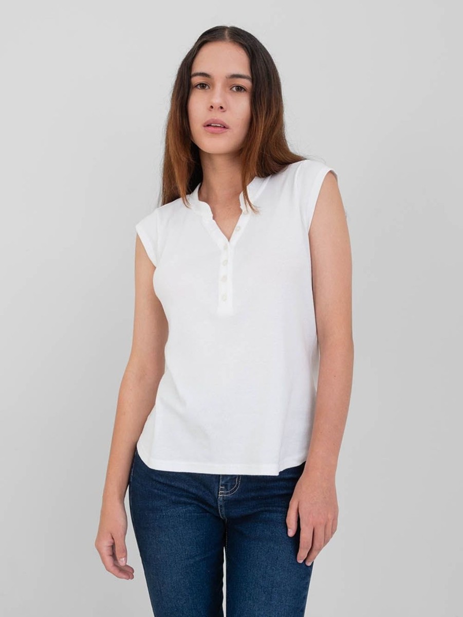 PINTO Camiseta Manga Corta Henley Rib | Camisetas