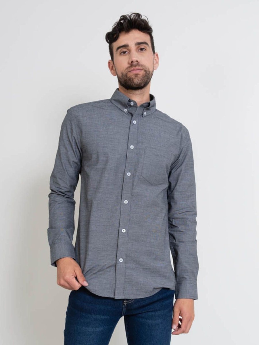 PINTO Camisa Slim Fit Gris Oscuro | Camisas