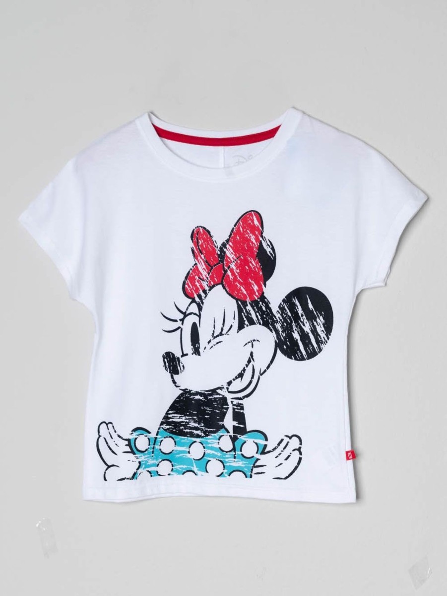 PINTO Camiseta Manga Incluida Est Disney Blanco Minnie Guino | Camisetas