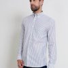 PINTO Camisa Slim Fit Blanco Lineas Gris | Camisas