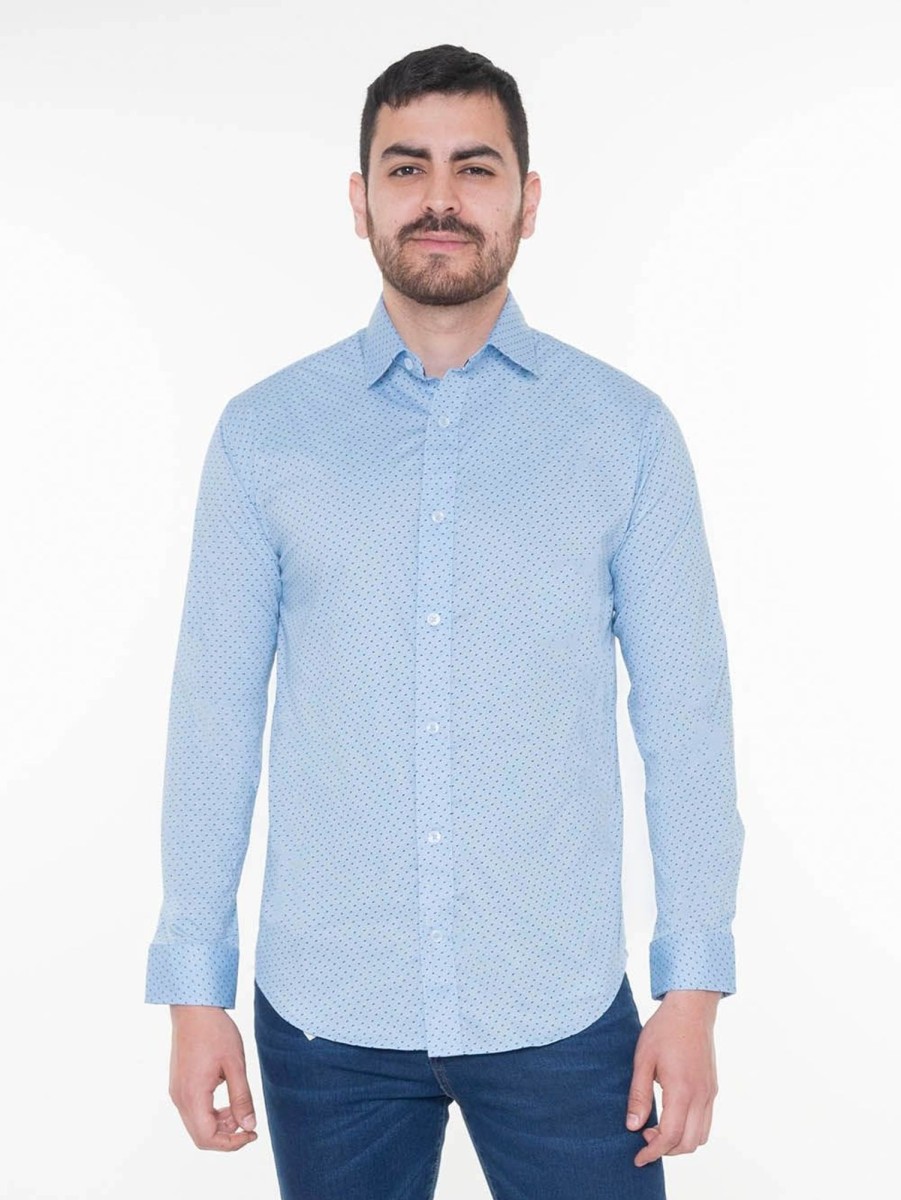 PINTO Camisa Regular Fit Manga Larga Celeste | Camisas