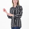 PINTO Blusa Fluida Negro Lineas Crudo | Polos & Blusas