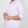 PINTO Camisa Regular Fit Manga Larga Morado Lineas Blancas | Camisas