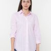 PINTO Blusa Manga 3/4 Blanco Lineas Rosadas | Polos & Blusas