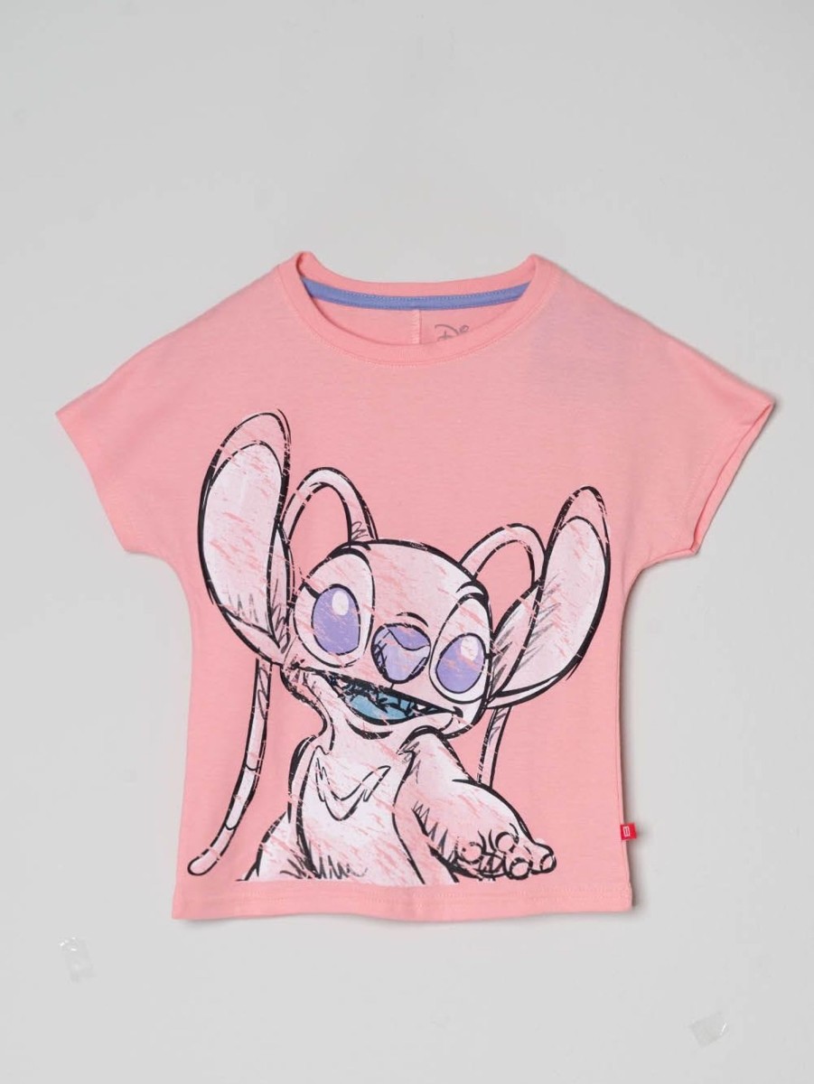 PINTO Camiseta Manga Incluida Est Disney Rosado Angel | Camisetas