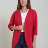 PINTO Cardi Waffle 3/4 Rojo | Sueteres & Chaquetas