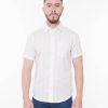 PINTO Camisa Regular Fit Manga Corta Blanco Lineas Amarillas | Camisas