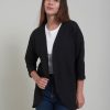 PINTO Cardi Waffle 3/4 Negro | Sueteres & Chaquetas