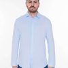 PINTO Camisa Regular Fit Manga Larga Celeste | Camisas