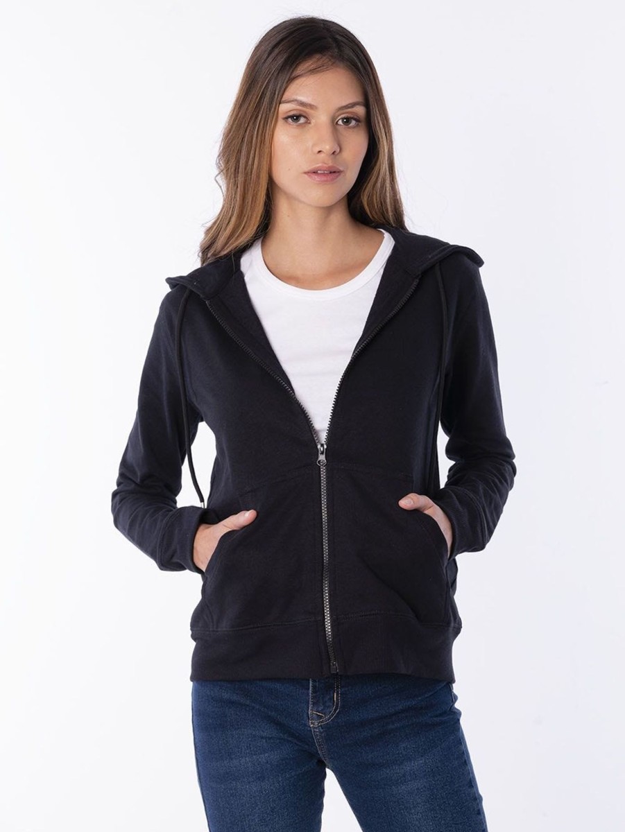 PINTO Active Hoodie Con Cierre Y Capucha Negro | Sueteres & Chaquetas