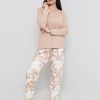 PINTO Pijama Flora Estampado Pantalon (2 Piezas) Crudo Flores Habano | Pijamas