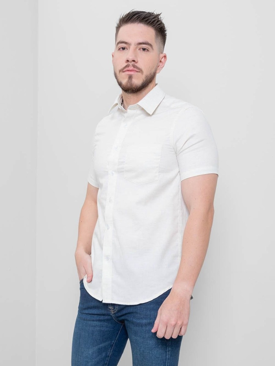 PINTO Camisa Regular Fit Manga Corta Melange | Camisas