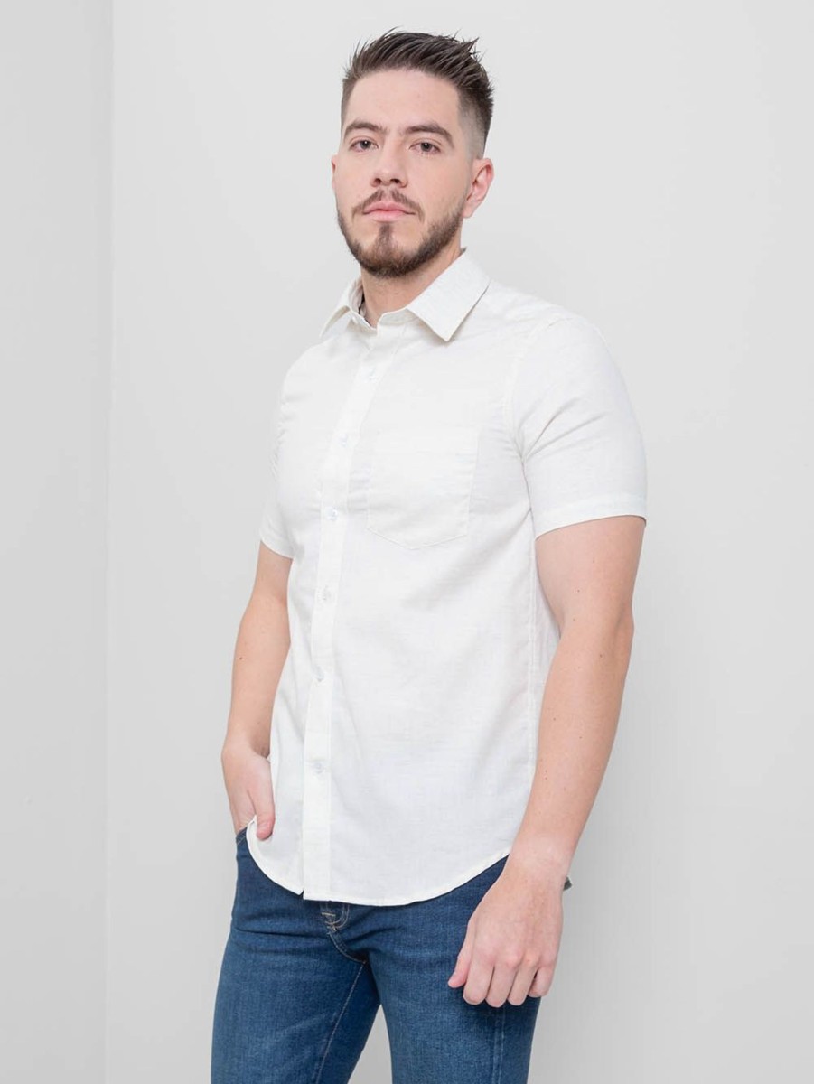 PINTO Camisa Regular Fit Manga Corta Melange | Camisas