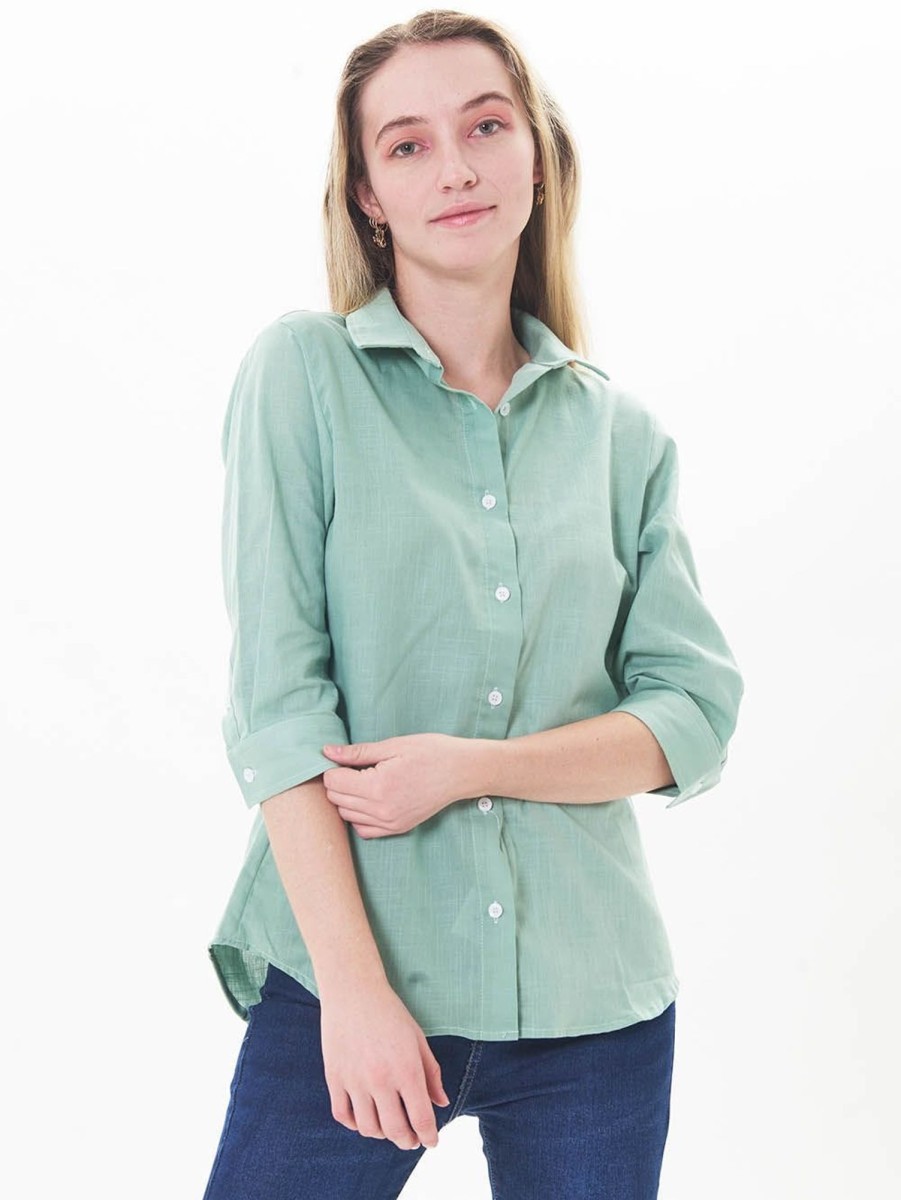 PINTO Blusa Manga 3/4 Verde | Polos & Blusas