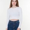 PINTO Camiseta Crop Manga Larga Cuello Redondo | Camisetas