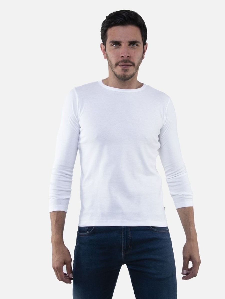 PINTO Camiseta Slim Manga Larga Cuello Redondo | Camisetas