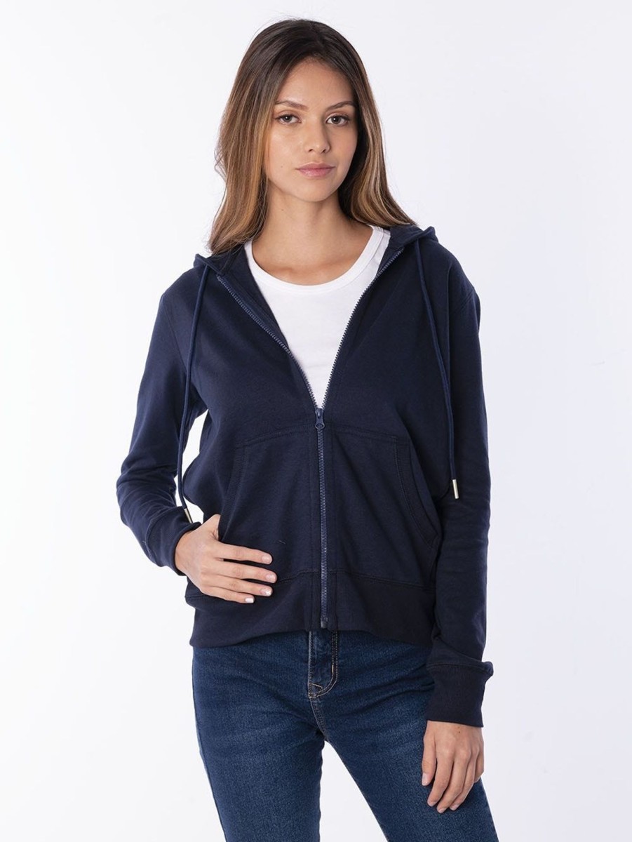 PINTO Active Hoodie Con Cierre Y Capucha Azul Marino | Sueteres & Chaquetas