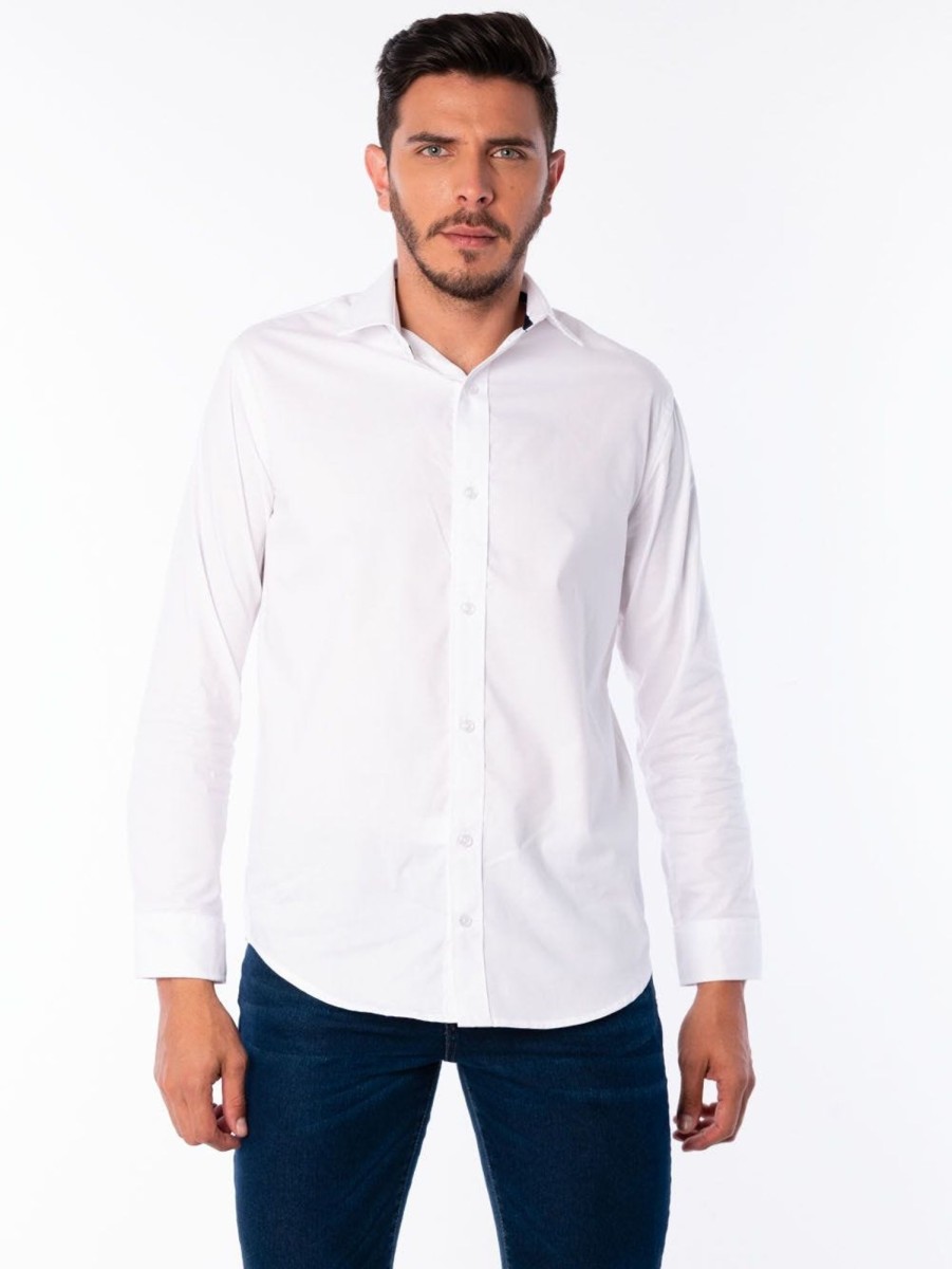 PINTO Camisa Regular Fit Manga Larga Blanco | Camisas