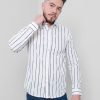 PINTO Camisa Regular Fit Manga Larga Blanco Lineas Negras | Camisas