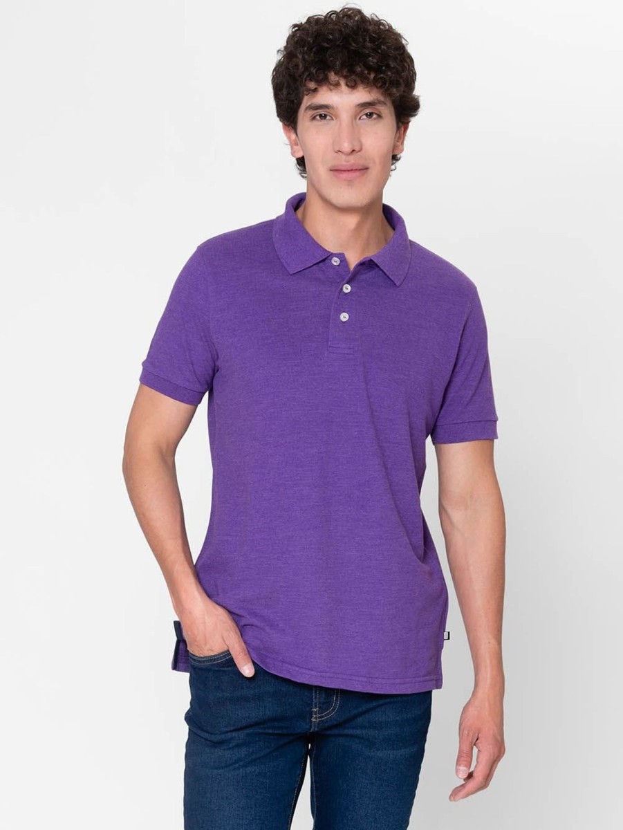 PINTO Polo Basica Morado Jaspe | Polos