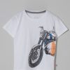 PINTO Camiseta Manga Corta Basica Kids Blanco Moto | Camisetas