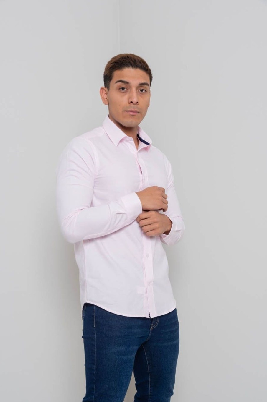 PINTO Camisa Regular Fit Manga Larga Rosado | Camisas